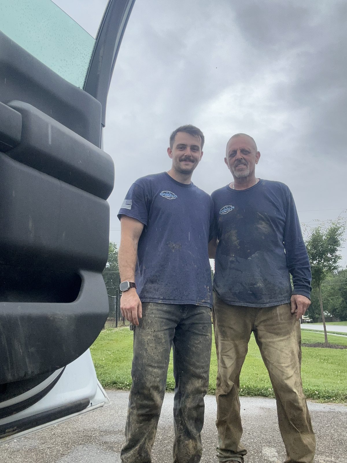 Seth and Eric on a sewer line replacement — DE Plumbing, Cincinnati