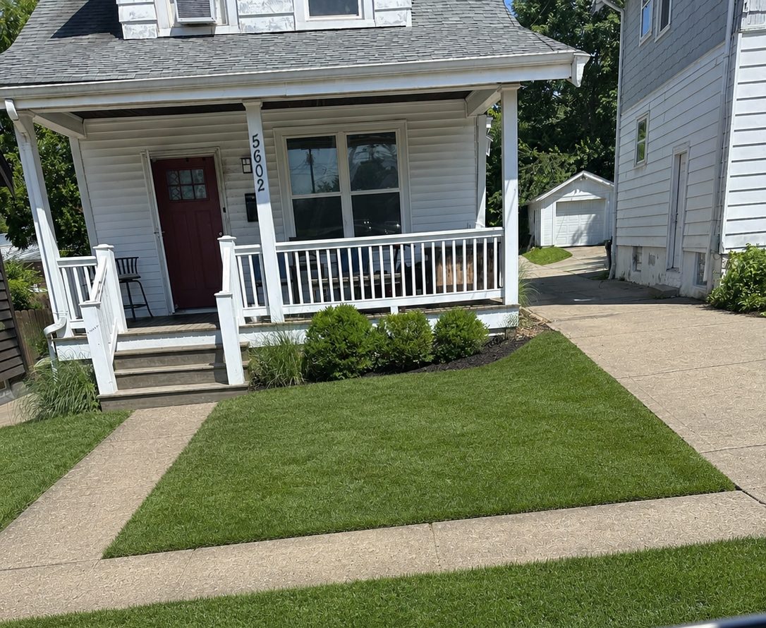 After: new water line buried and the yard fully restored — DE Plumbing