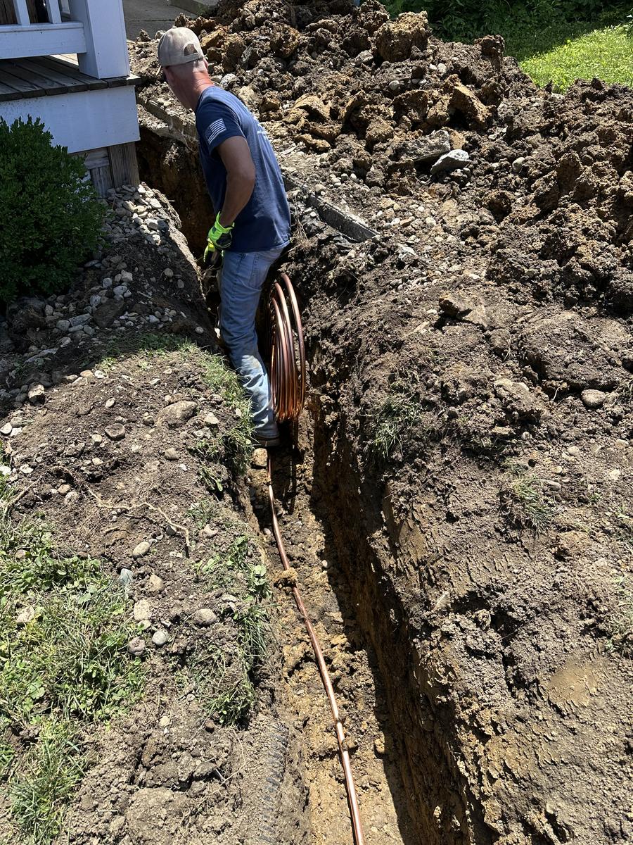 New water line going in — DE Plumbing, Cincinnati