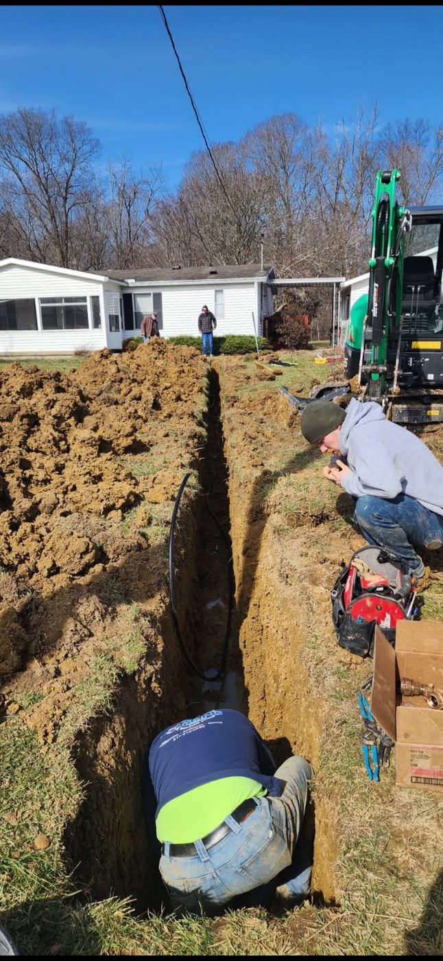 Trenching for a new water service line — DE Plumbing, Cincinnati