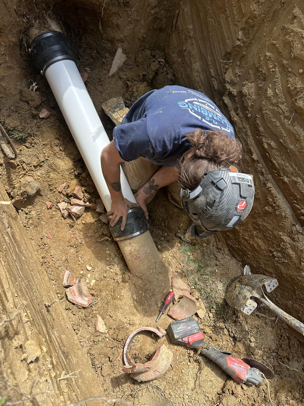 New fittings and shutoff valve on a repaired line — DE Plumbing, Cincinnati